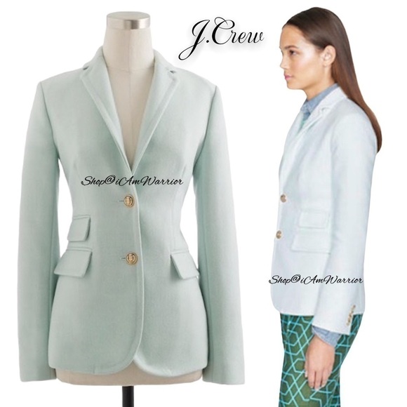 J.Crew NWT pale spearmint wool Hack-ing jacket/blazer *shop@iamwarrior - Picture 2 of 15